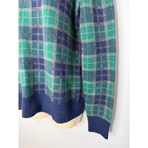 Brooks Brothers Sweater Women's M Green Blue Tartan Plaid Removable Collar - Picture 11 of 15